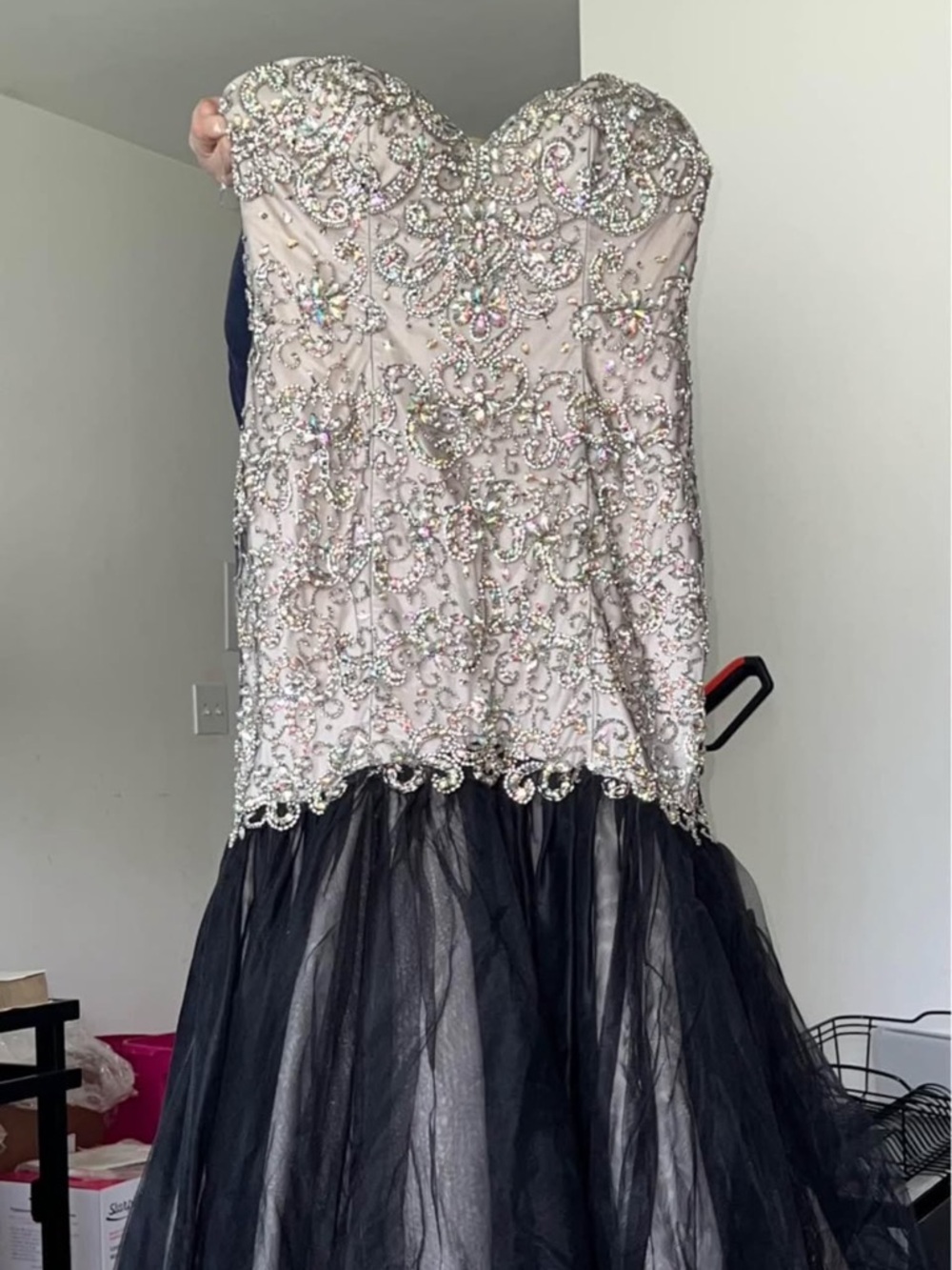 Silver & Black Prom Dress